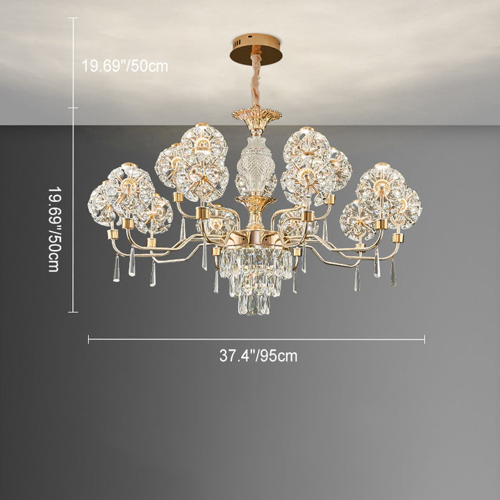 Lustres LED Modernes en Cristal de Luxe avec Boules en Fer Taraxacum Mongolicum pour le Salon 