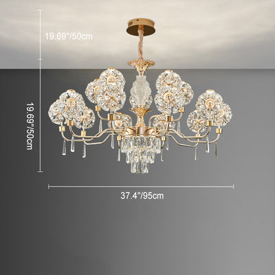 Lustres LED Modernes en Cristal de Luxe avec Boules en Fer Taraxacum Mongolicum pour le Salon 