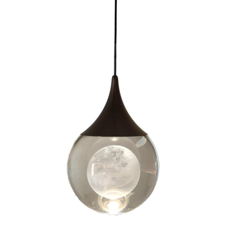 Suspension LED contemporaine en aluminium créatif avec boule de cristal, cerf, méduse et terre pour chevet 