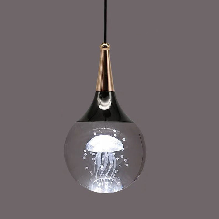 Zeitgenössische kreative Aluminium Kristall Ball Hirsch Quallen Erde LED Pendelleuchte für Nachttisch 