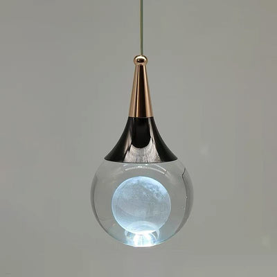 Suspension LED contemporaine en aluminium créatif avec boule de cristal, cerf, méduse et terre pour chevet 