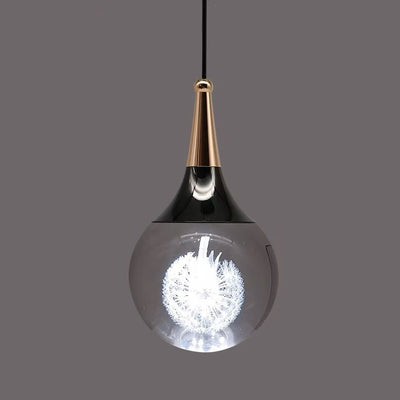 Suspension LED contemporaine en aluminium créatif avec boule de cristal, cerf, méduse et terre pour chevet 