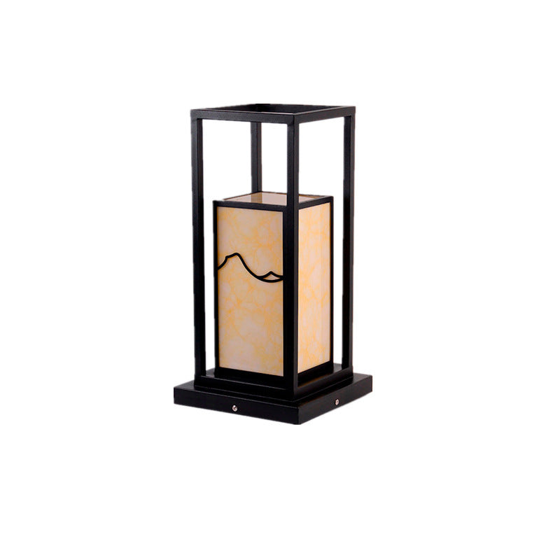 Éclairage de paysage LED en acier inoxydable à énergie solaire traditionnel chinois, cylindre en acrylique étanche, imitation marbre, pour jardin 