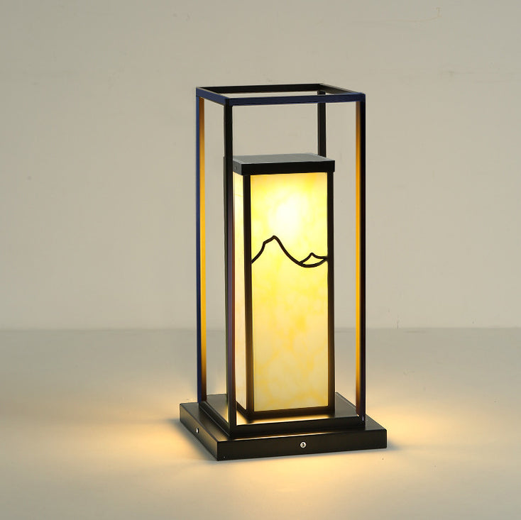 Éclairage de paysage LED en acier inoxydable à énergie solaire traditionnel chinois, cylindre en acrylique étanche, imitation marbre, pour jardin 