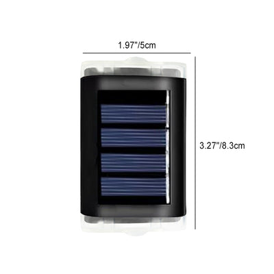 مصباح حائط LED مستطيل من ABS PVC مقاوم للماء بالطاقة الشمسية بتصميم بسيط حديث للفناء الخارجي 