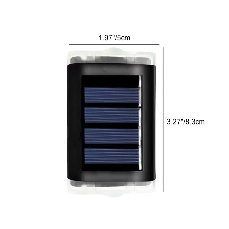 مصباح حائط LED مستطيل من ABS PVC مقاوم للماء بالطاقة الشمسية بتصميم بسيط حديث للفناء الخارجي 