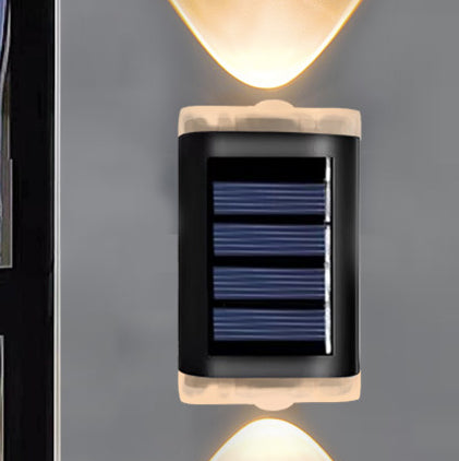 مصباح حائط LED مستطيل من ABS PVC مقاوم للماء بالطاقة الشمسية بتصميم بسيط حديث للفناء الخارجي 