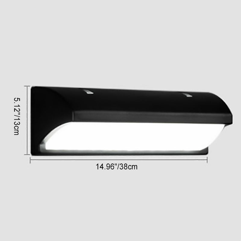Applique murale LED rectangulaire en aluminium PMMA imperméable moderne et minimaliste pour patio extérieur 