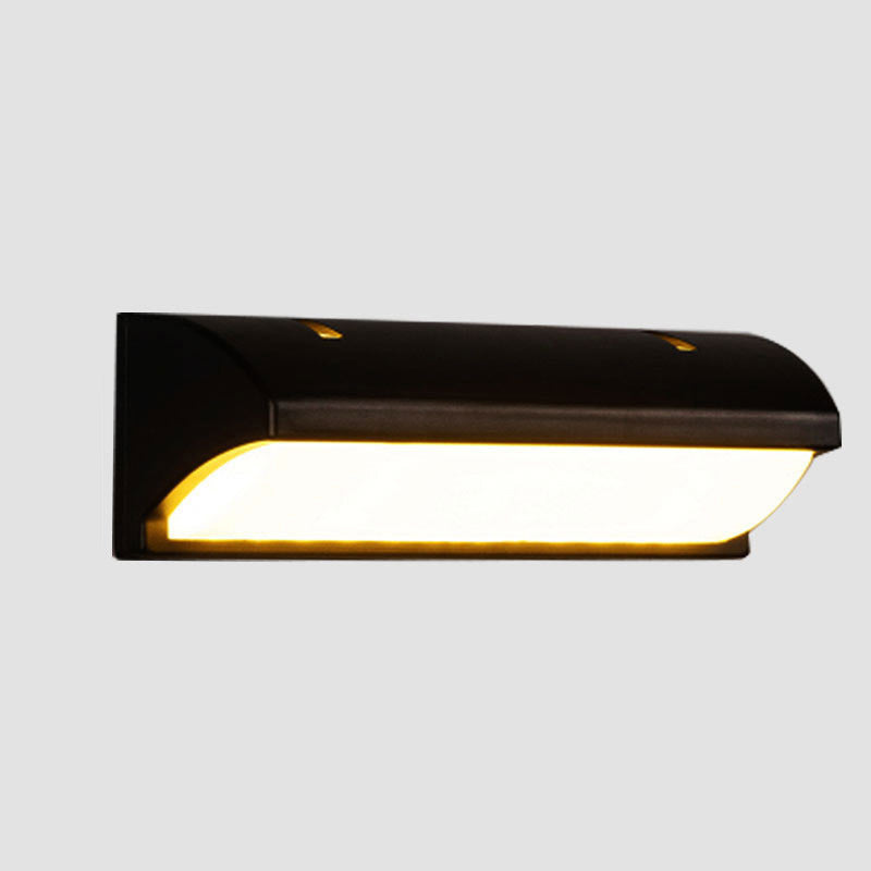 Applique murale LED rectangulaire en aluminium PMMA imperméable moderne et minimaliste pour patio extérieur 