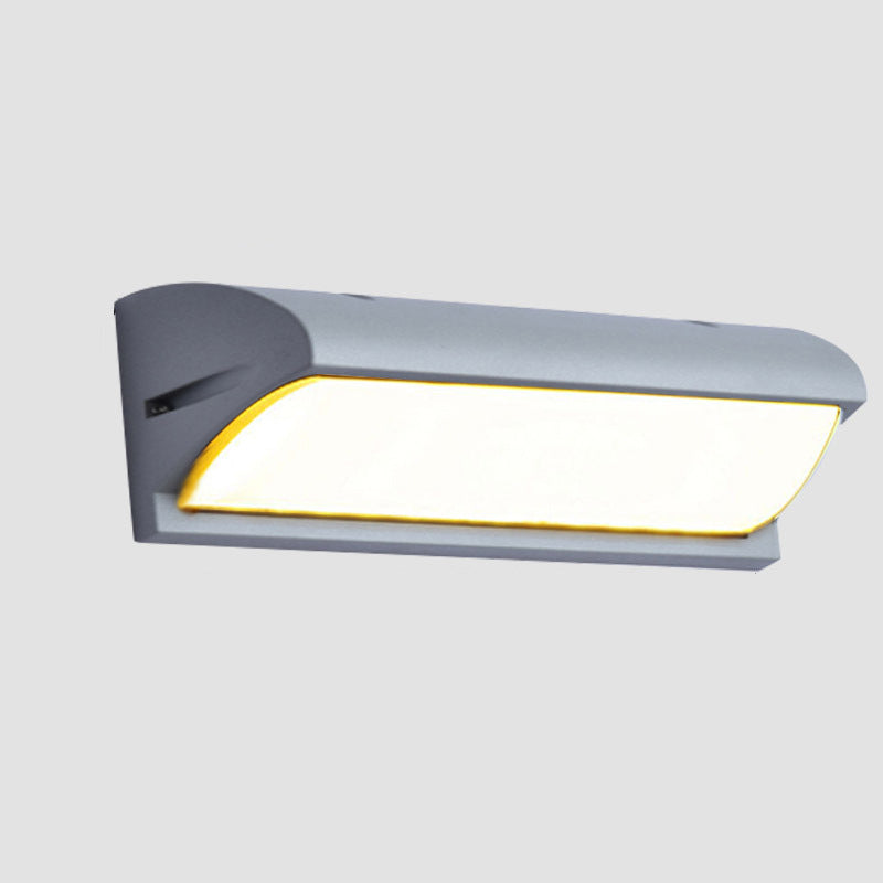 Applique murale LED rectangulaire en aluminium PMMA imperméable moderne et minimaliste pour patio extérieur 