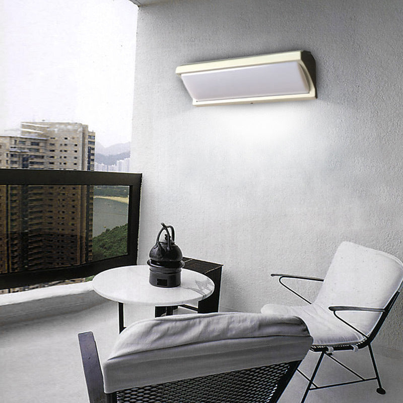 Applique murale LED rectangulaire en aluminium PMMA imperméable moderne et minimaliste pour patio extérieur 
