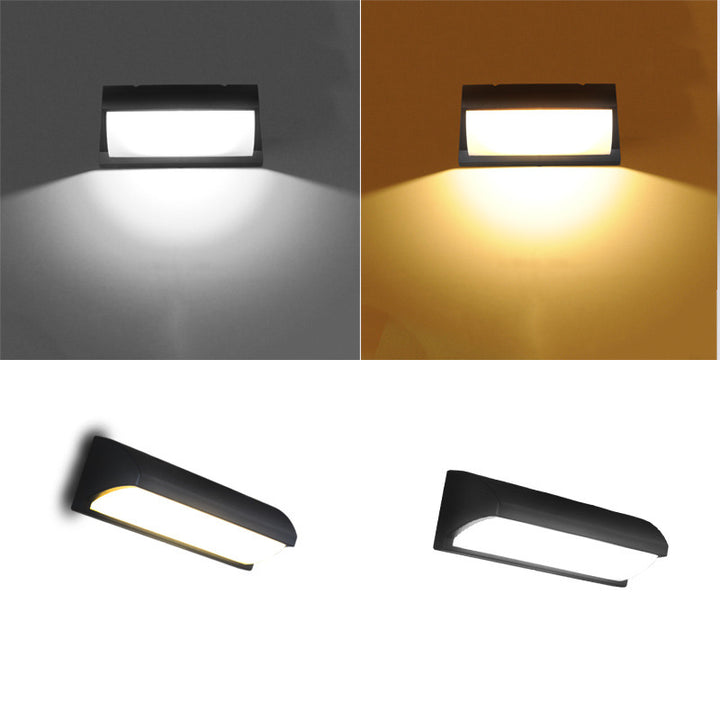 Applique murale LED rectangulaire en aluminium PMMA imperméable moderne et minimaliste pour patio extérieur 