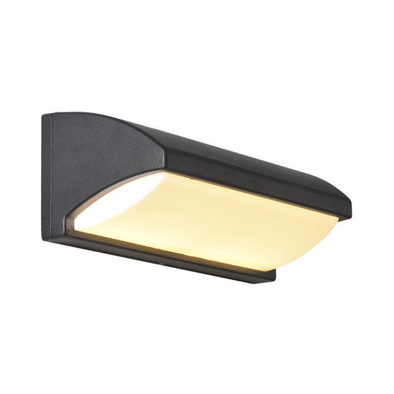Applique murale LED rectangulaire en aluminium PMMA imperméable moderne et minimaliste pour patio extérieur 