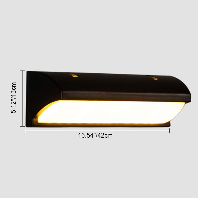 Applique murale LED rectangulaire en aluminium PMMA imperméable moderne et minimaliste pour patio extérieur 