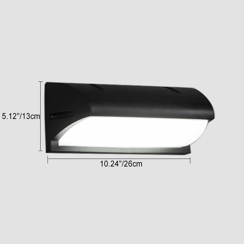 Applique murale LED rectangulaire en aluminium PMMA imperméable moderne et minimaliste pour patio extérieur 
