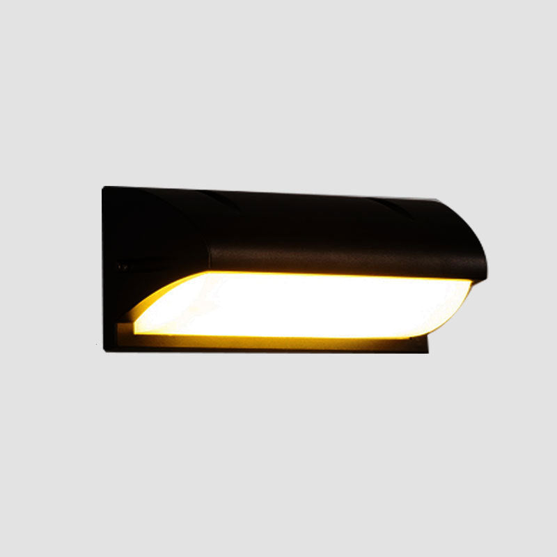 Applique murale LED rectangulaire en aluminium PMMA imperméable moderne et minimaliste pour patio extérieur 