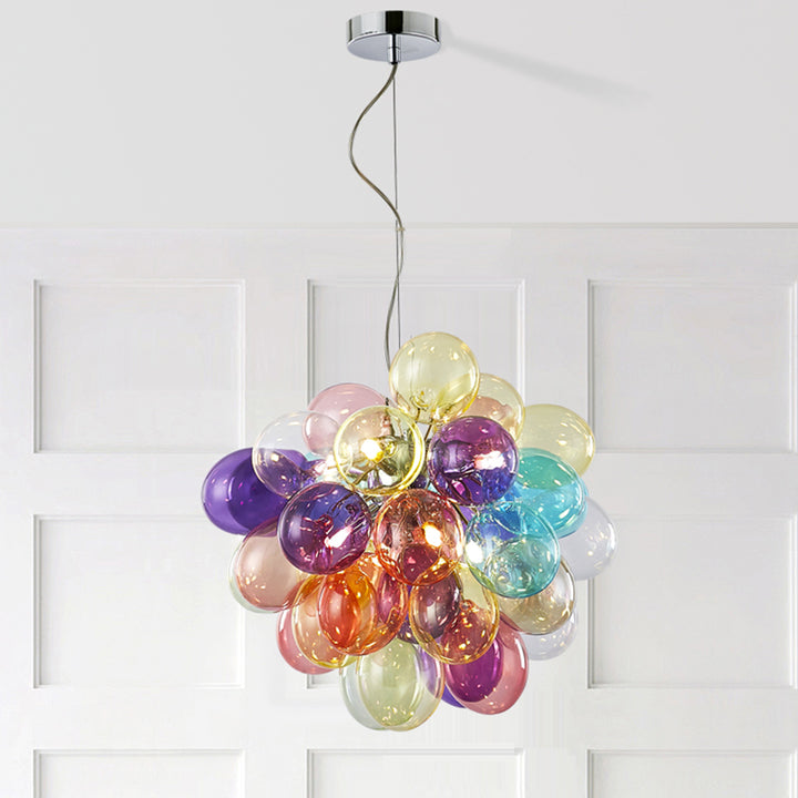 Lustres à bulles en verre et fer pour enfants scandinaves contemporains 1/3/5/8 lumières pour chambre 