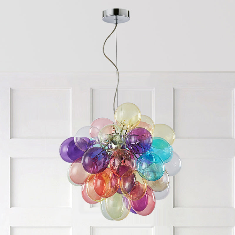 Lustres à bulles en verre et fer pour enfants scandinaves contemporains 1/3/5/8 lumières pour chambre 