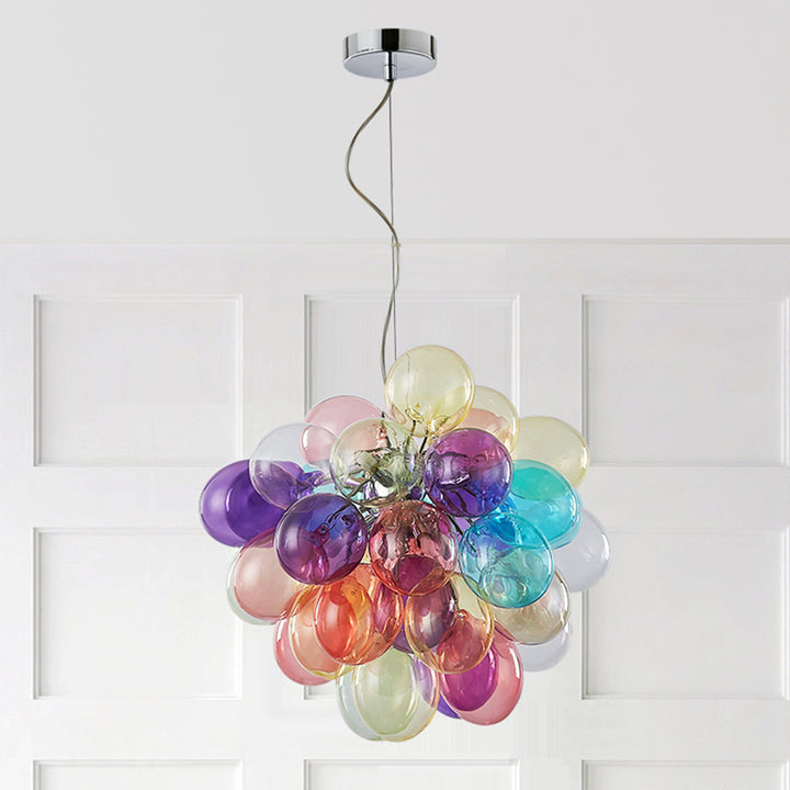 Lustres à bulles en verre et fer pour enfants scandinaves contemporains 1/3/5/8 lumières pour chambre 