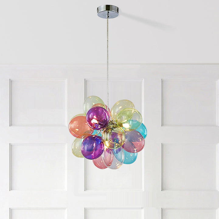 Lustres à bulles en verre et fer pour enfants scandinaves contemporains 1/3/5/8 lumières pour chambre 