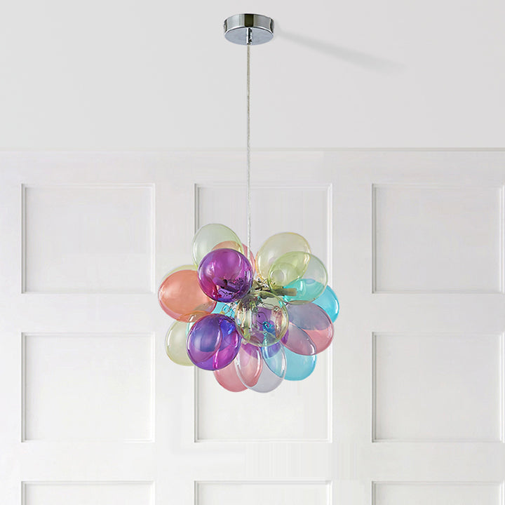 Lustres à bulles en verre et fer pour enfants scandinaves contemporains 1/3/5/8 lumières pour chambre 