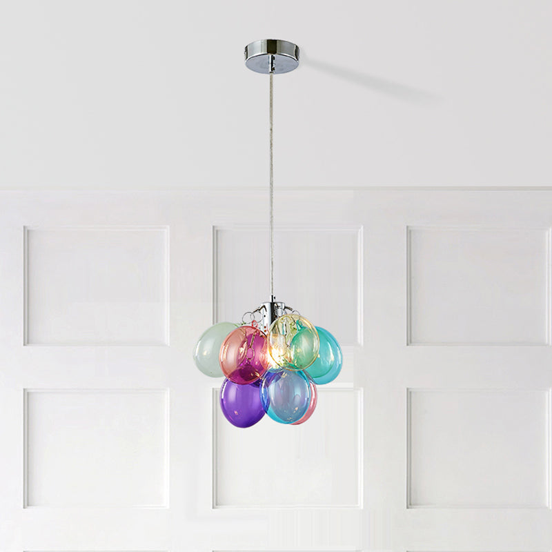 Lustres à bulles en verre et fer pour enfants scandinaves contemporains 1/3/5/8 lumières pour chambre 