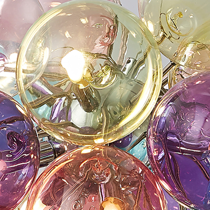 Lustres à bulles en verre et fer pour enfants scandinaves contemporains 1/3/5/8 lumières pour chambre 
