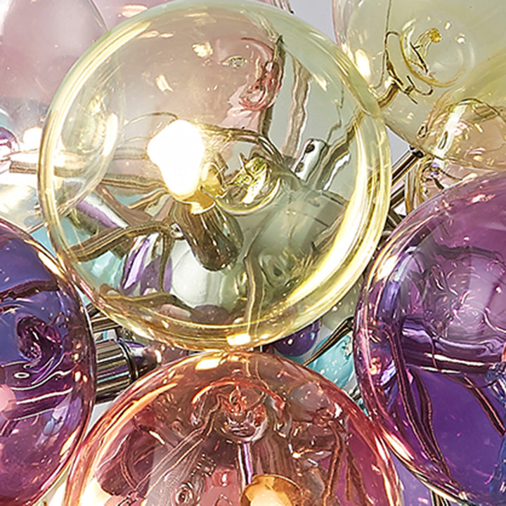 Plafonnier contemporain scandinave pour enfants en fer et verre avec bulles de ballon 3/4/6 lumières pour chambre à coucher 