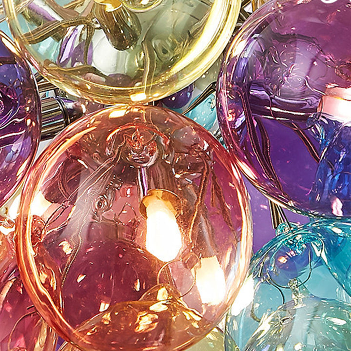 Lustres à bulles en verre et fer pour enfants scandinaves contemporains 1/3/5/8 lumières pour chambre 