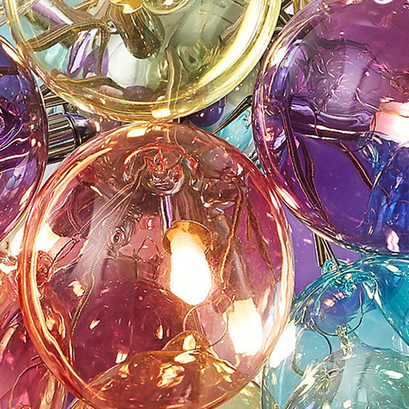 Plafonnier contemporain scandinave pour enfants en fer et verre avec bulles de ballon 3/4/6 lumières pour chambre à coucher 