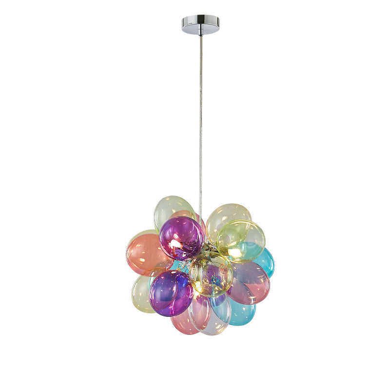 Lustres à bulles en verre et fer pour enfants scandinaves contemporains 1/3/5/8 lumières pour chambre 