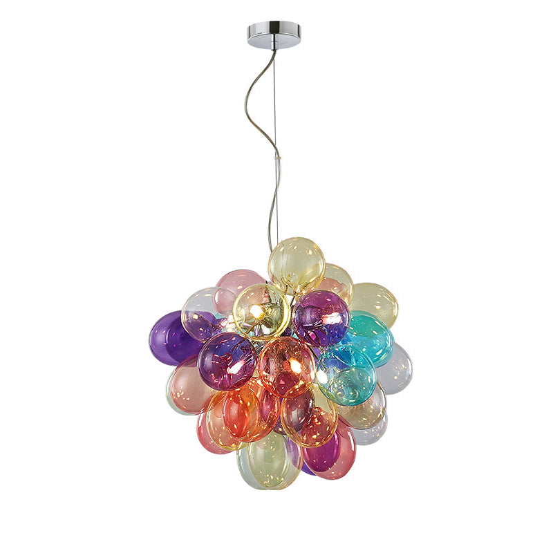 Lustres à bulles en verre et fer pour enfants scandinaves contemporains 1/3/5/8 lumières pour chambre 