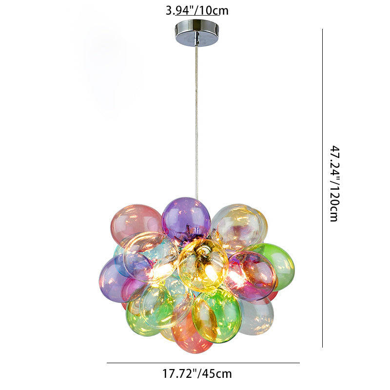 Lustres à bulles en verre et fer pour enfants scandinaves contemporains 1/3/5/8 lumières pour chambre 