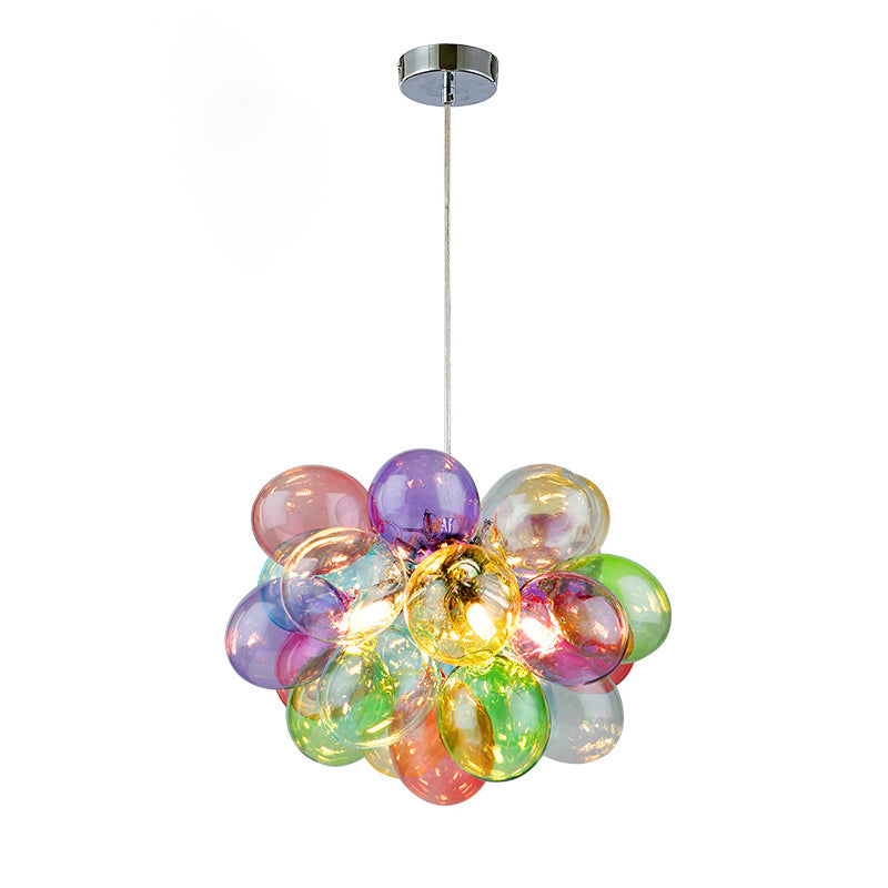 Lustres à bulles en verre et fer pour enfants scandinaves contemporains 1/3/5/8 lumières pour chambre 