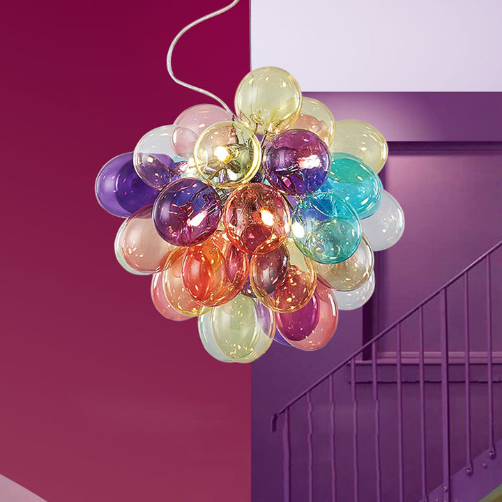 Lustres à bulles en verre et fer pour enfants scandinaves contemporains 1/3/5/8 lumières pour chambre 