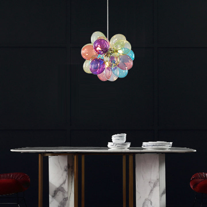Lustres à bulles en verre et fer pour enfants scandinaves contemporains 1/3/5/8 lumières pour chambre 