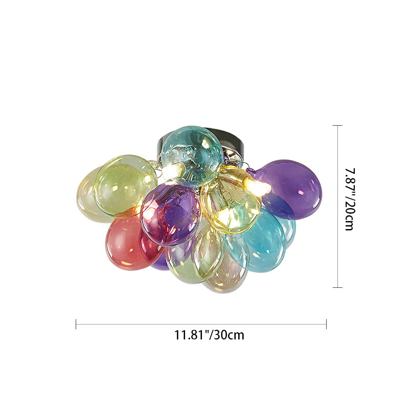 Plafonnier contemporain scandinave pour enfants en fer et verre avec bulles de ballon 3/4/6 lumières pour chambre à coucher 