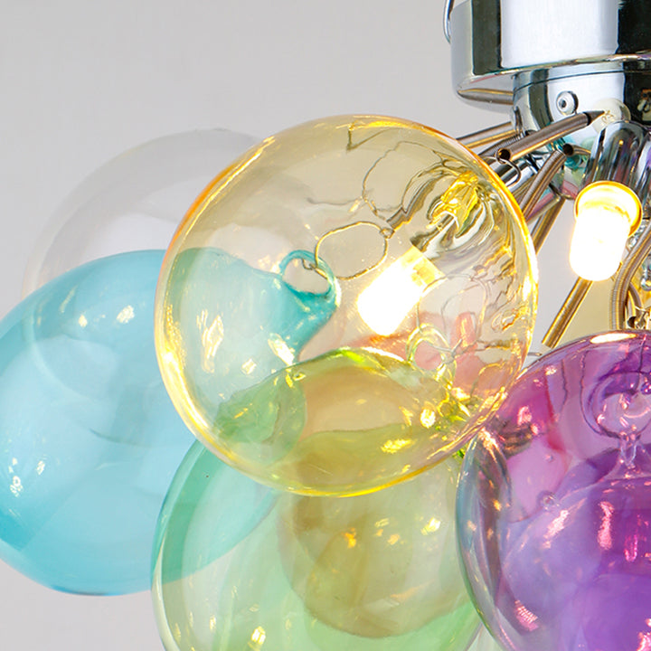 Plafonnier contemporain scandinave pour enfants en fer et verre avec bulles de ballon 3/4/6 lumières pour chambre à coucher 