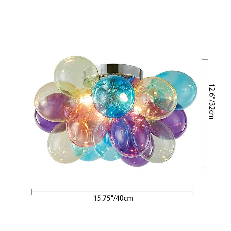 Plafonnier contemporain scandinave pour enfants en fer et verre avec bulles de ballon 3/4/6 lumières pour chambre à coucher 