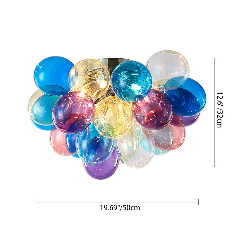 Plafonnier contemporain scandinave pour enfants en fer et verre avec bulles de ballon 3/4/6 lumières pour chambre à coucher 