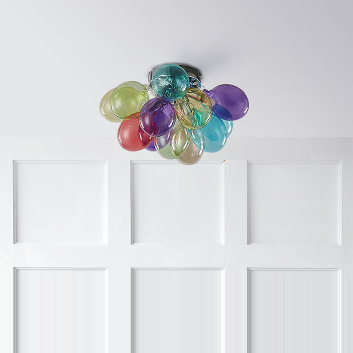 Plafonnier contemporain scandinave pour enfants en fer et verre avec bulles de ballon 3/4/6 lumières pour chambre à coucher 