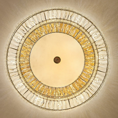 Lustre de plafond moderne luxueux en cristal et métal rond à plusieurs couches 8/12/18/24 lumières pour salon 