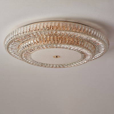 Lustre de plafond moderne luxueux en cristal et métal rond à plusieurs couches 8/12/18/24 lumières pour salon 