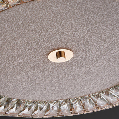 Lustre de plafond moderne luxueux en cristal et métal rond à plusieurs couches 8/12/18/24 lumières pour salon 