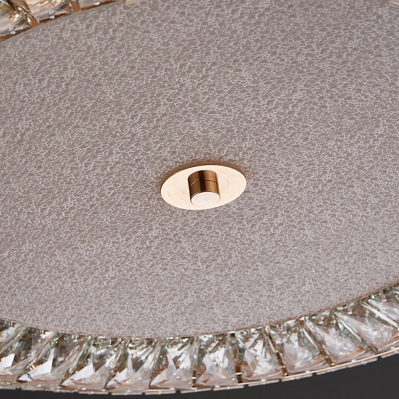 Lustre de plafond moderne luxueux en cristal et métal rond à plusieurs couches 8/12/18/24 lumières pour salon 