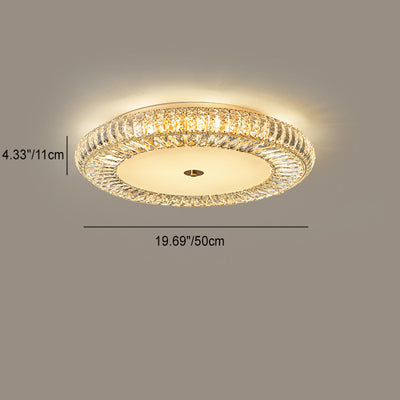 Lustre de plafond moderne luxueux en cristal et métal rond à plusieurs couches 8/12/18/24 lumières pour salon 