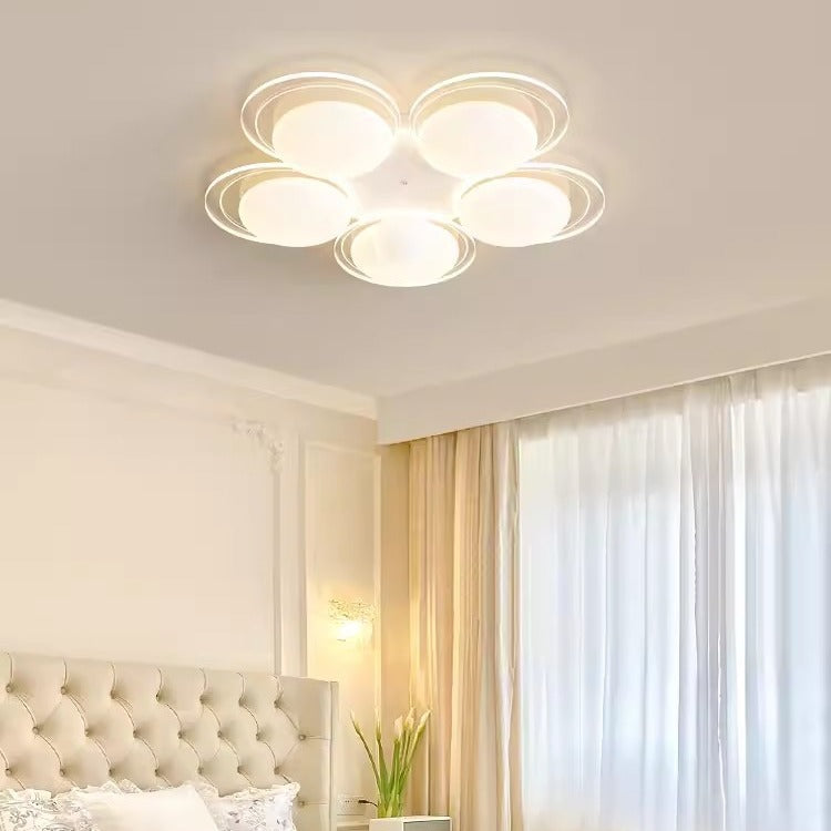 Plafonnier LED en fer nordique contemporain PE boule ronde pour salon 