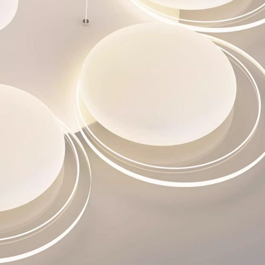 Plafonnier LED en fer nordique contemporain PE boule ronde pour salon 