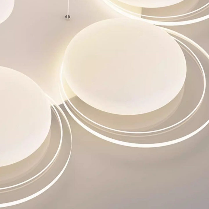 Plafonnier LED en fer nordique contemporain PE boule ronde pour salon 
