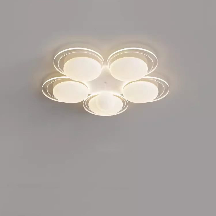 Plafonnier LED en fer nordique contemporain PE boule ronde pour salon 